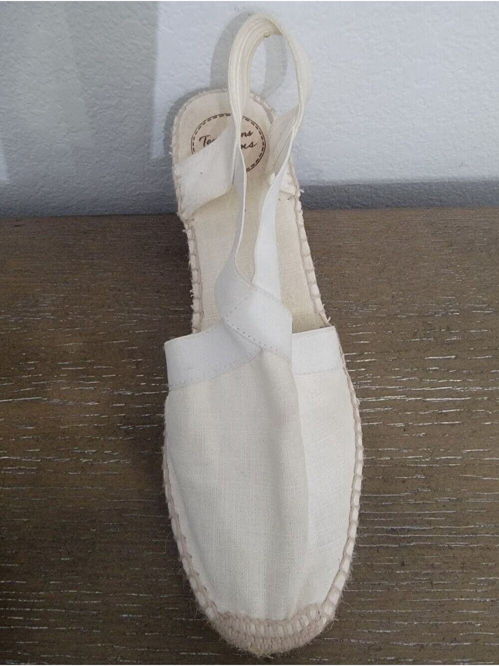 TONI PONS Slingback Espadrille Shoes Cream Linen Size 40 US 9 - Picture 8 of 8